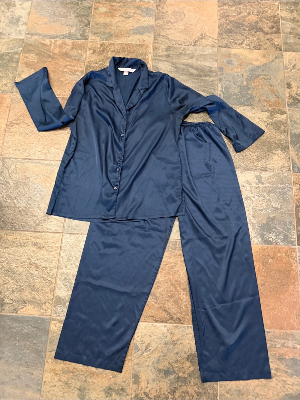 Victoria's Secret Navy Satin Pajama Set